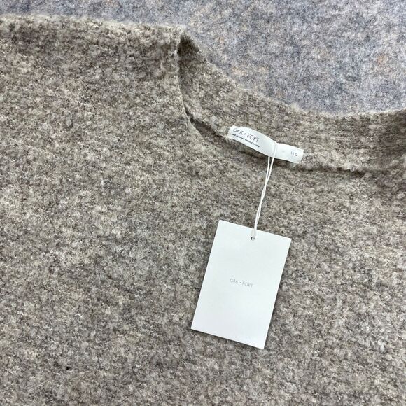 Oak + Fort Large NEW Taupe Sweater Polyester Wool Blend - Picture 2 of 5
